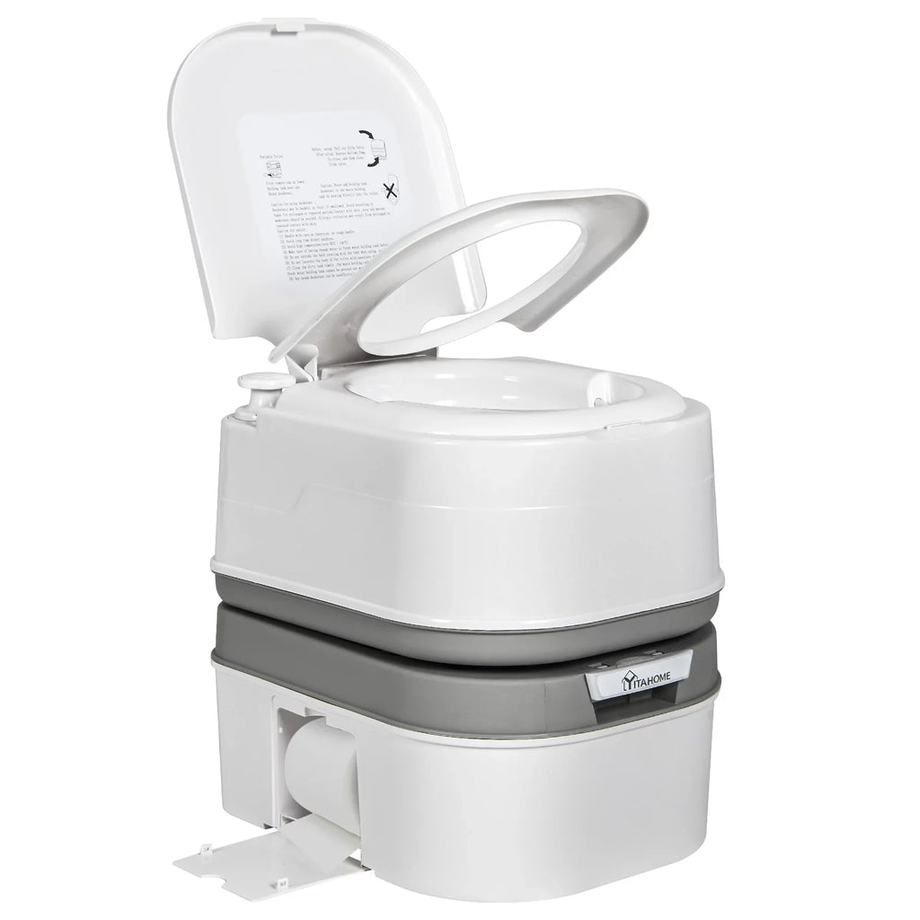 Portable Toilet, 6.34 Gallon Camping  Porta Potty , Outdoor  Toilet with Level Indicator, Rotating Spout