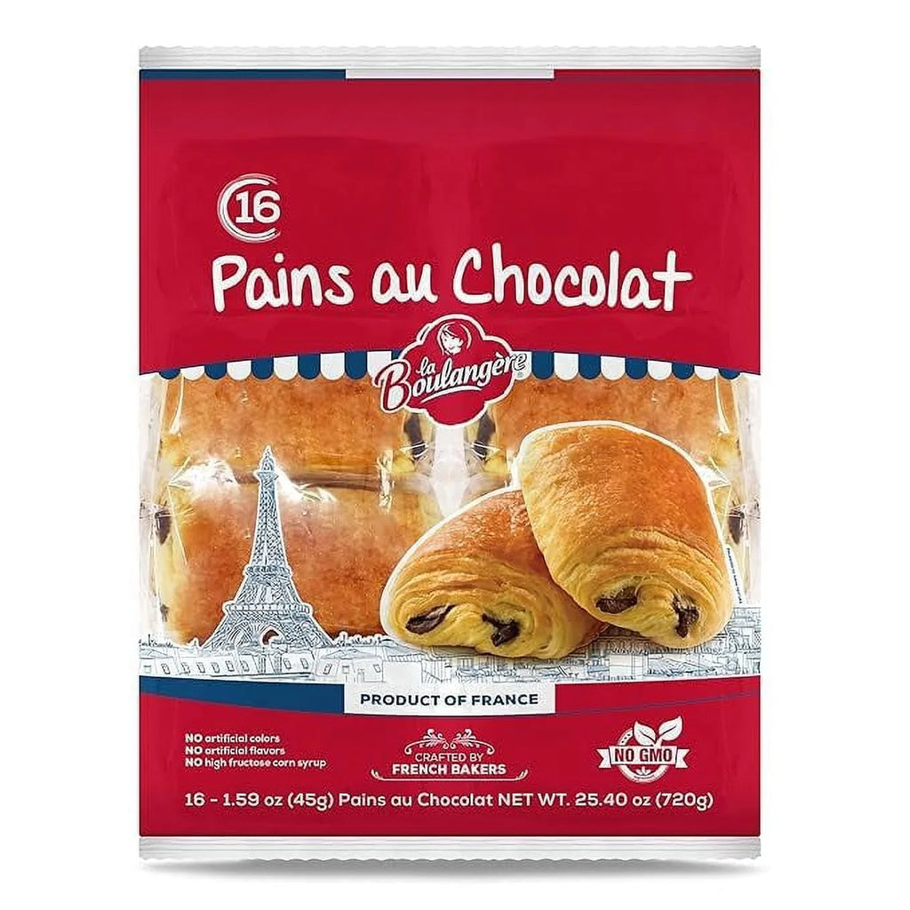 La Boulangere Pains Chocolat, Chocolate Croissants, Individually Wrapped, 16-Count (Pack Of 1)