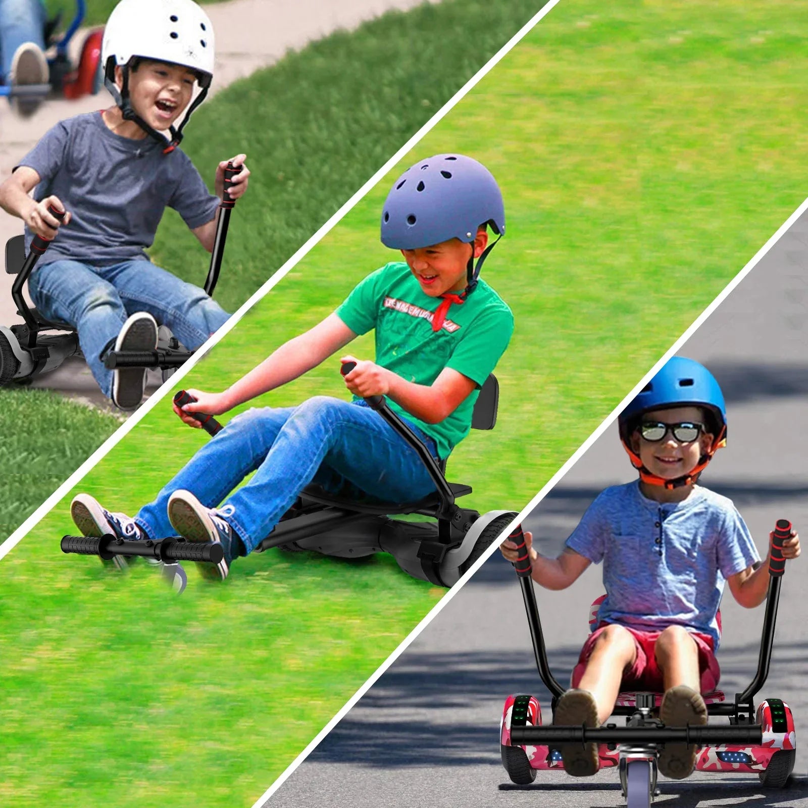 Hoverboard Seat Attachment, Adjustable Hoverboards Accessories, Compatible with 6.5"/ 8"/ 10" Hoverboards for Kids, Graffiti