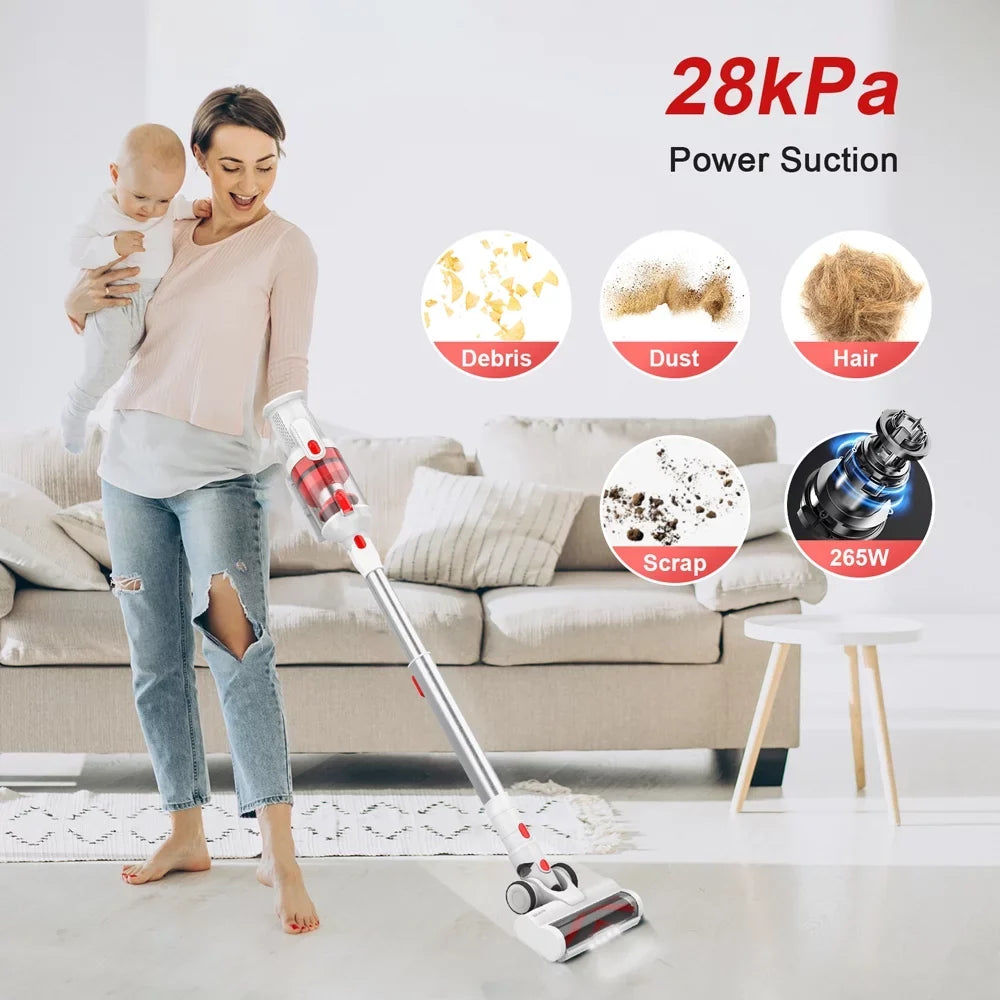 Wnkim Cordless Vacuum Cleaner, 28kPa Power Suction Lightweight Stick Vacuum with Smart  Display, Up to 50 Runtime, 8 in 1 Handheld Vacuum for Pet Hair Hard Floor Carpet Home,