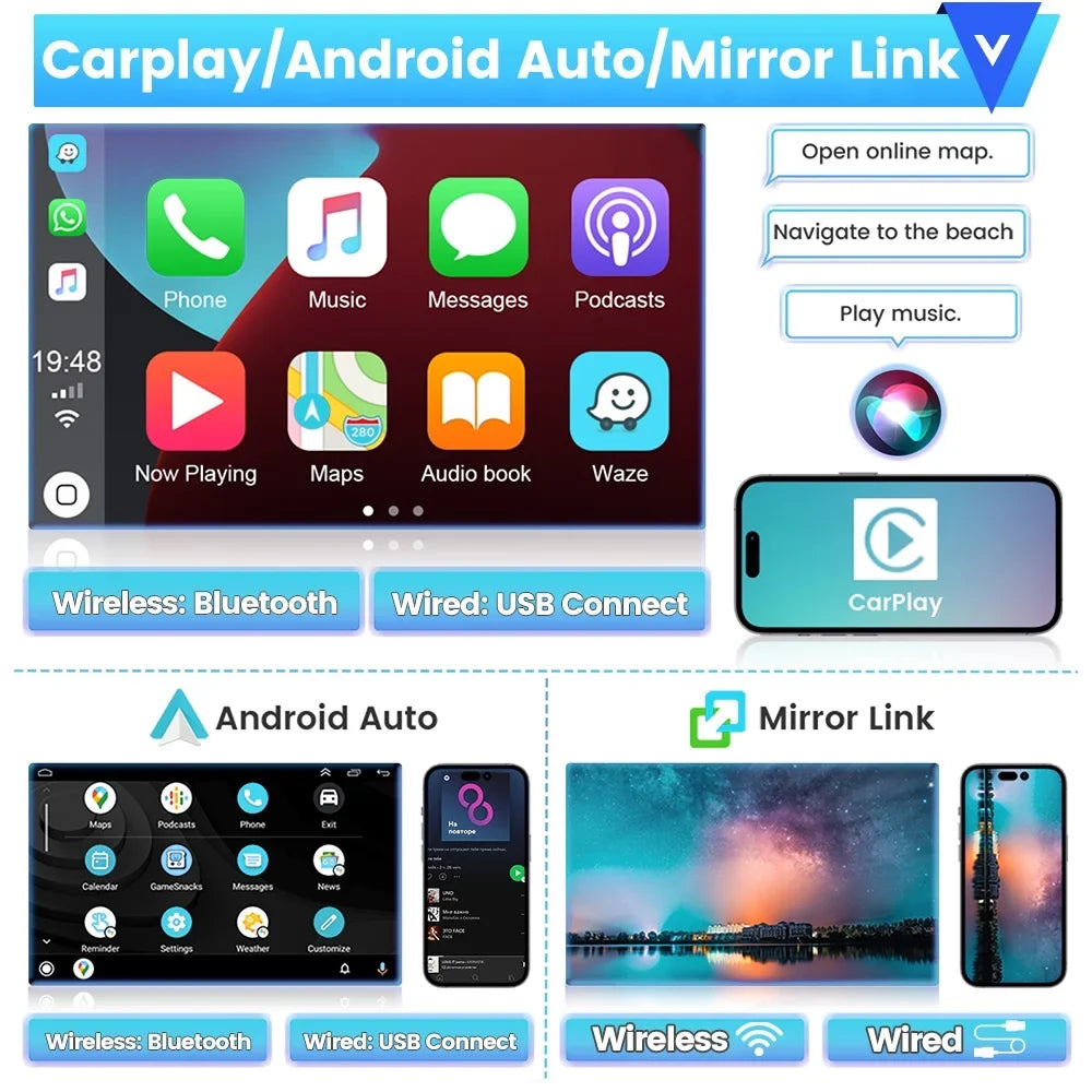 Podofo 2+32G for Hyundai Elantra 2014-2016 Wireless Carplay Android Auto Mirror Link 9'' Touchscreen Car Stereo Radio Android 11 System   Hifi  Bluetooth Usb,  Backup Camera