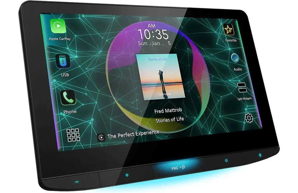 Jvc - 10.1"  Floating Digital Multimedia Receiver with Bluetooth Apple CarPlay and Android Auto