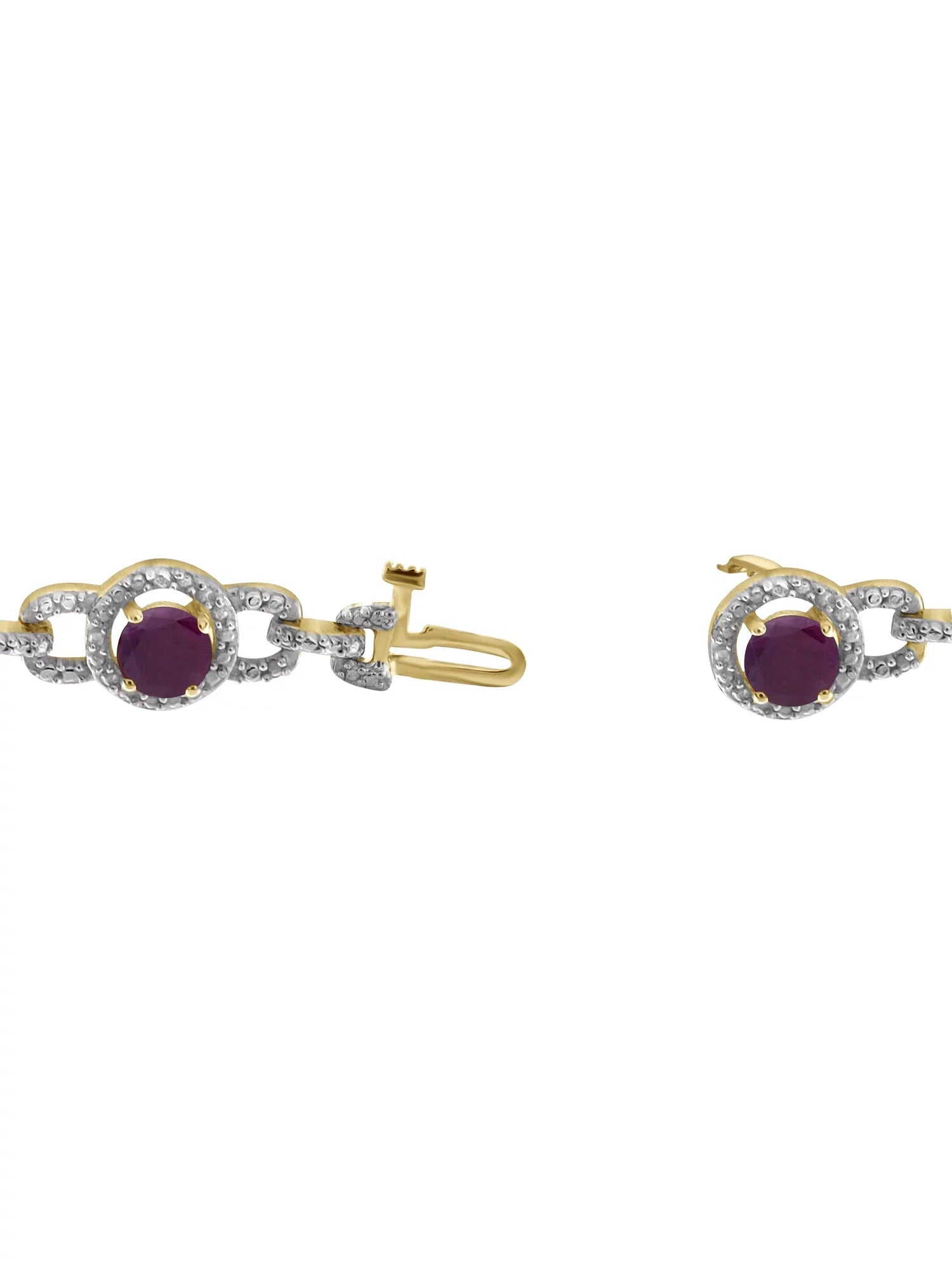 5 3/4 Carat ... Ruby And White Diamond Accent 14k Gold Over Silver Bracelet