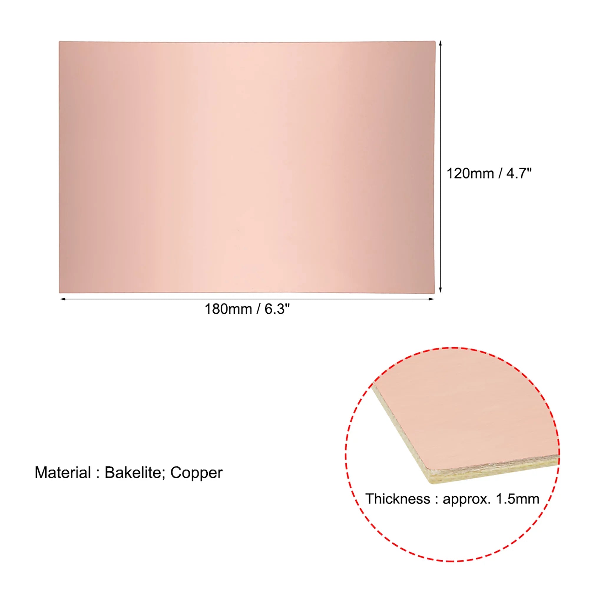 10 pcs 180x120mm Single-Sided Copper Clad Laminate  Circuit Bakelite Board 1.5mm Thickness  Prototyping  Board