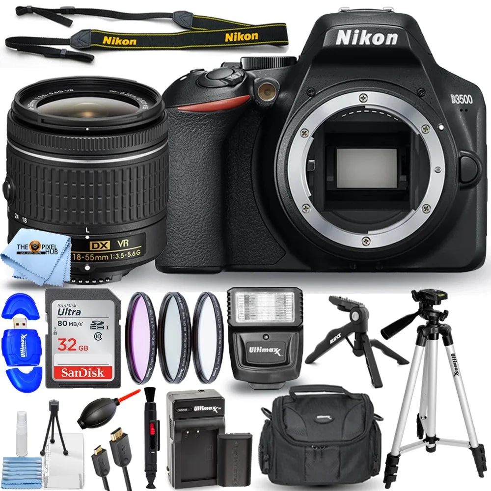 Nikon  24.2MP  Camera with 18-55mm  Lens 1590 - 12PC Accessory Bundle