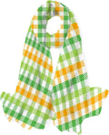 Hyjoy Classic Checkers Pattern Long Silk Neck Scarf Lightweight Shawl Wrap Scarves for Women Girls