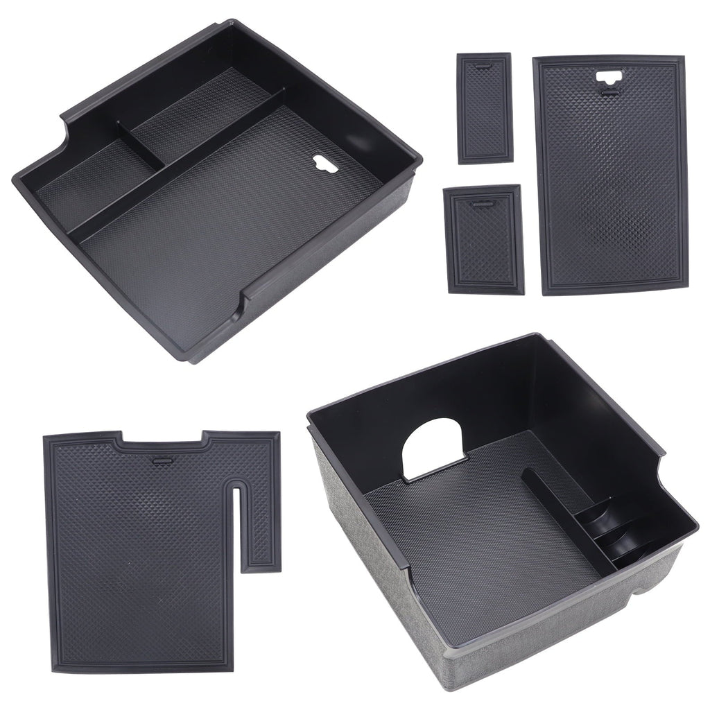 Center Console Organizer Tray,Car Central Control Storage Box Compatible with for Ford Bronco 2021 2022 2 Door 4 Door  Armrest Double Layer Storage Tray (2PCS)