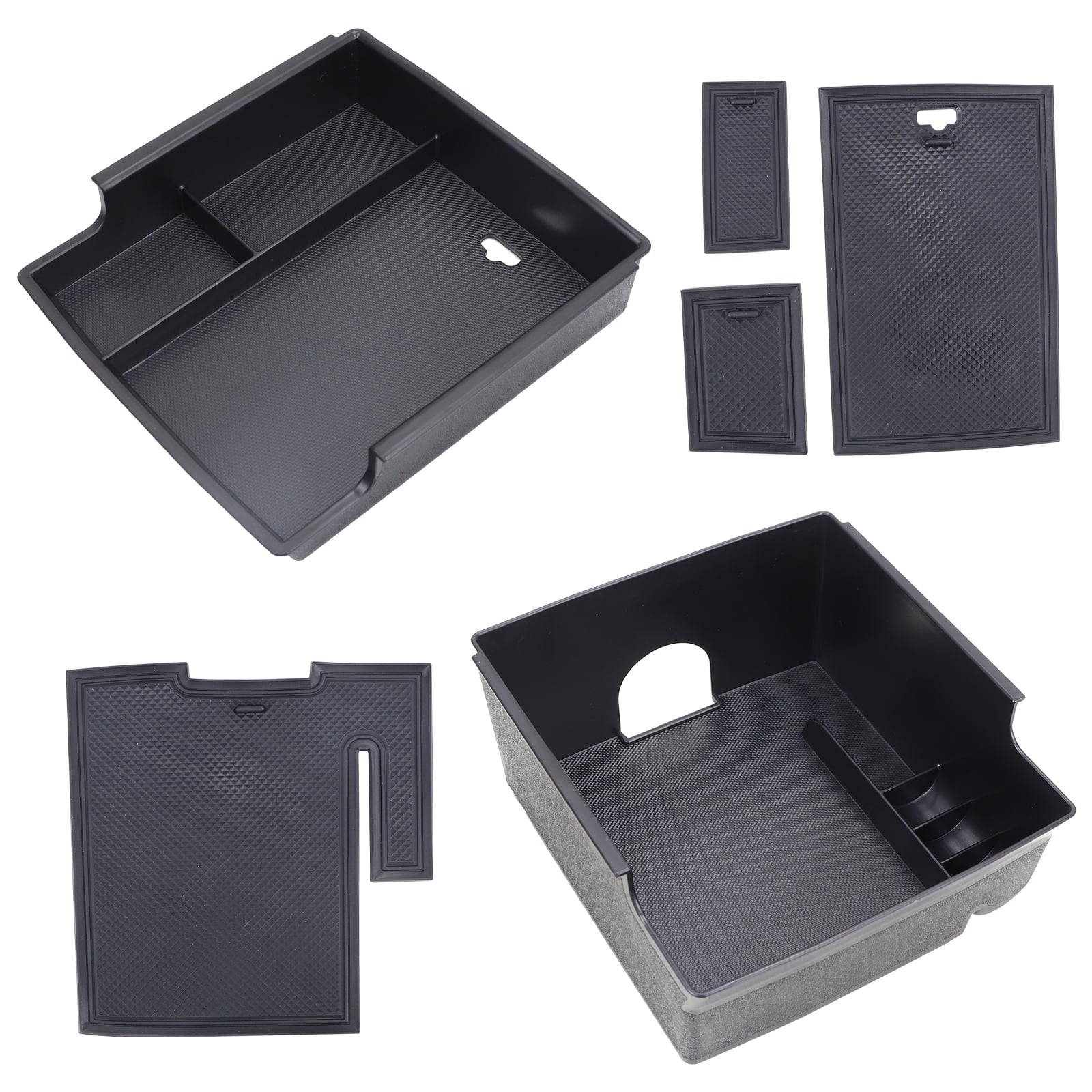 Center Console Organizer Tray,Car Central Control Storage Box Compatible with for Ford Bronco 2021 2022 2 Door 4 Door  Armrest Double Layer Storage Tray (2PCS)