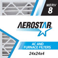 Aerostar 24x24x4   8, Pleated Air Filter, 24 x 24 x 4, Box of 6, Made in the