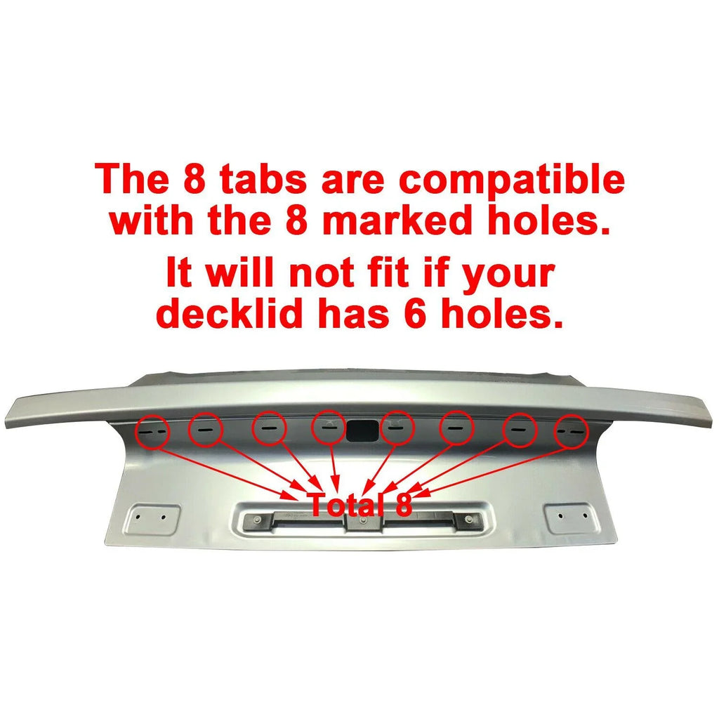 Teledu Rear Glossy Black Trunk Panel Decklid Trim Cover For 2015-2020 Ford Mustang