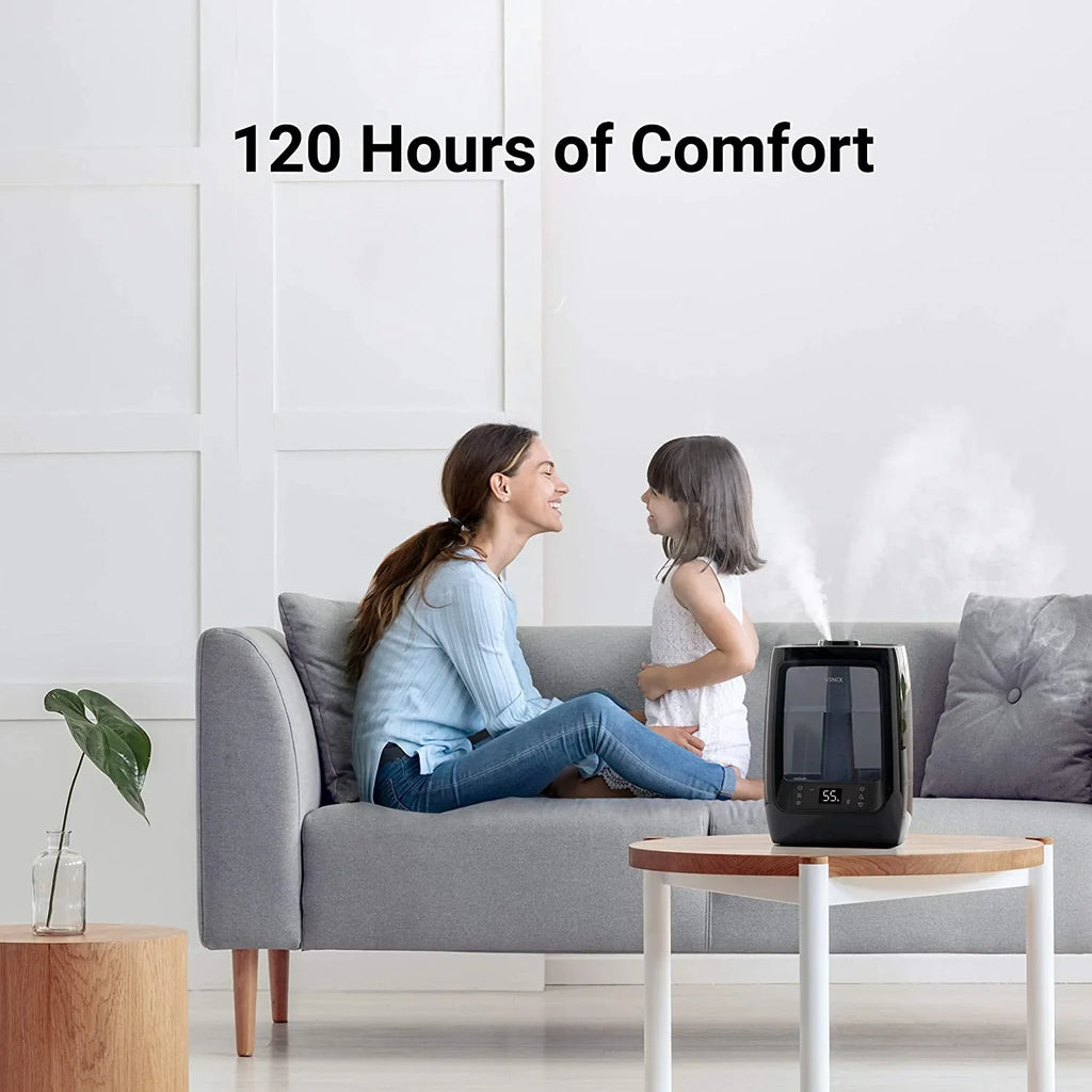 Winix  Ultrasonic Warm and Cool Mist Humidifier, 120 Hrs. Run Time, 2 Gal. Tank, Large Rooms, Quiet, LightCel UVc- Treated Tank, Essential Oil Tray with pre-soaked Essential Oil Pads