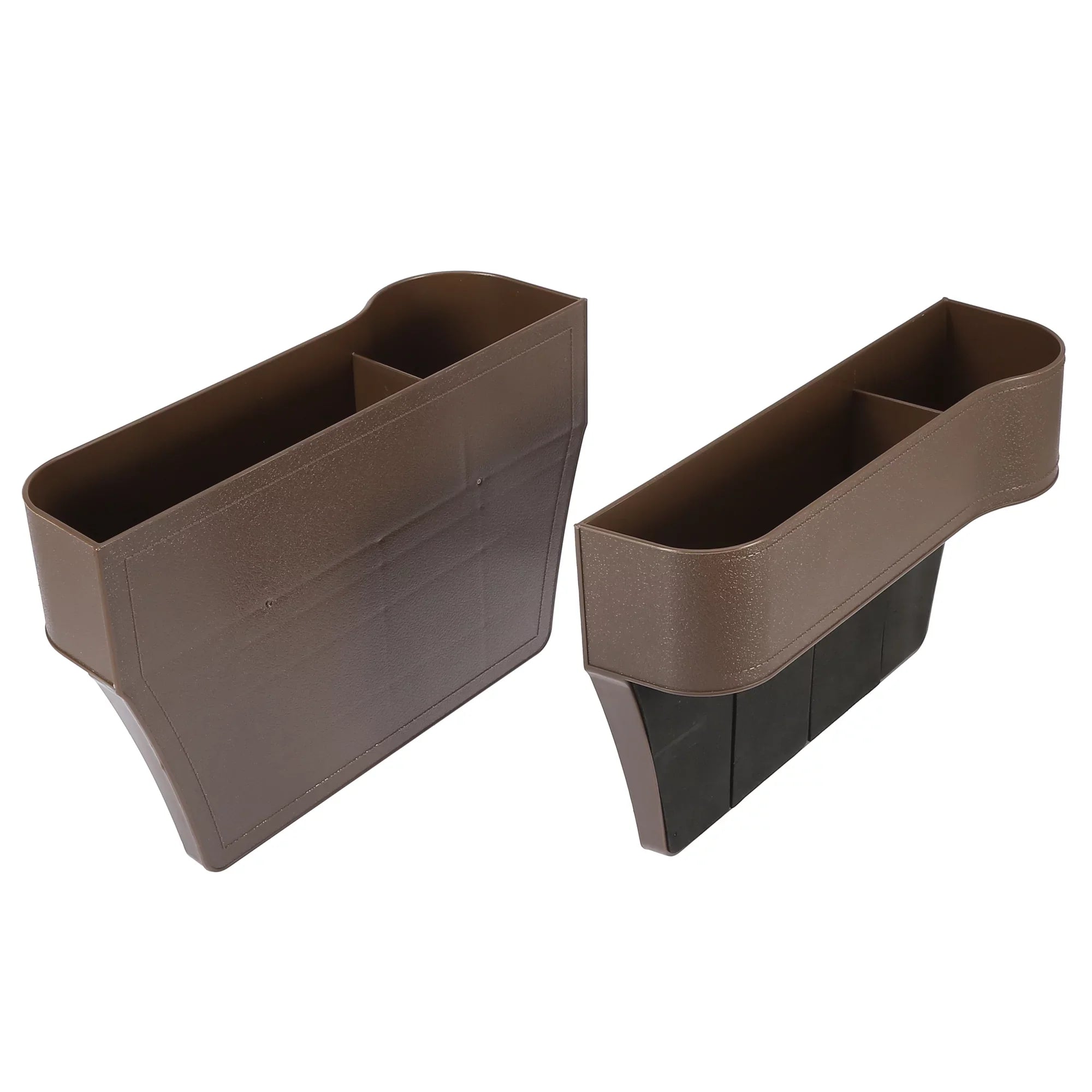 Unique Bargains Pair Car Seat Gap Storage Box Organizer Multifunctional Filler Console Coin Holders Plastic Brown