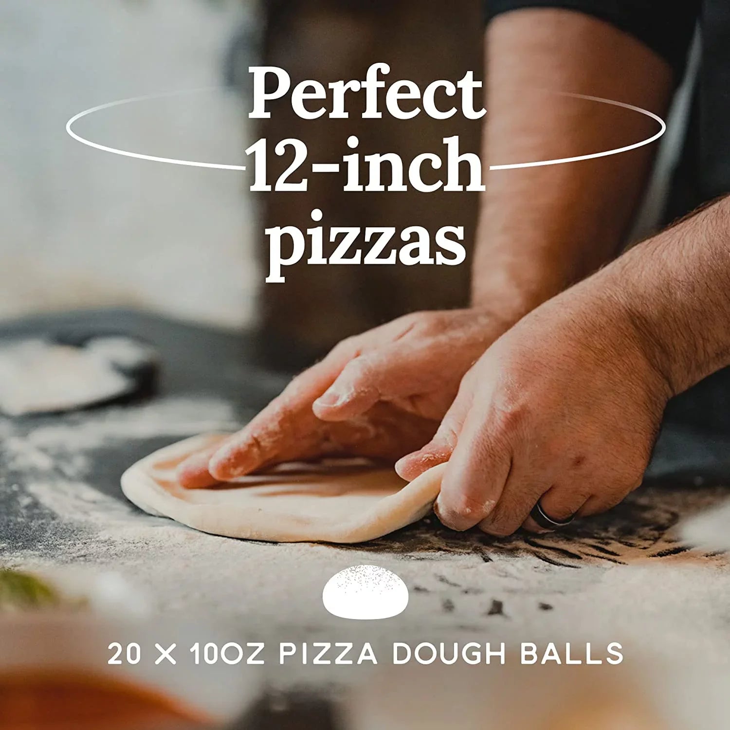 Pizza Dough – 20 x 10 oz Frozen Pizza Dough Balls – Perfect Pizza Oven Accessories for 12-inch Pizzas – Fresh  Style Pizza – Works in Pizza Oven and Conventional Oven