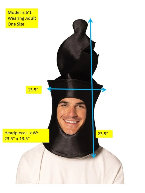 Rasta Imposta Ultimate Deluxe BlackBishopChessHeadpiece Halloween Mask Costume, Adult One Size, -