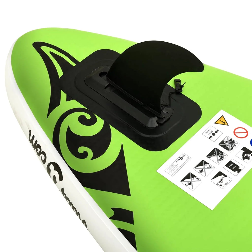 Carevas Inflatable Paddleboard Set 126"x29.9"x5.9" Green