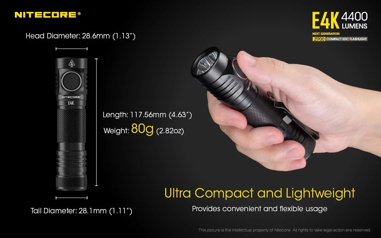Combo:   Next generation Flashlight - 4400 Lumens w/Tini Copper Keychain Light -380 Lumens