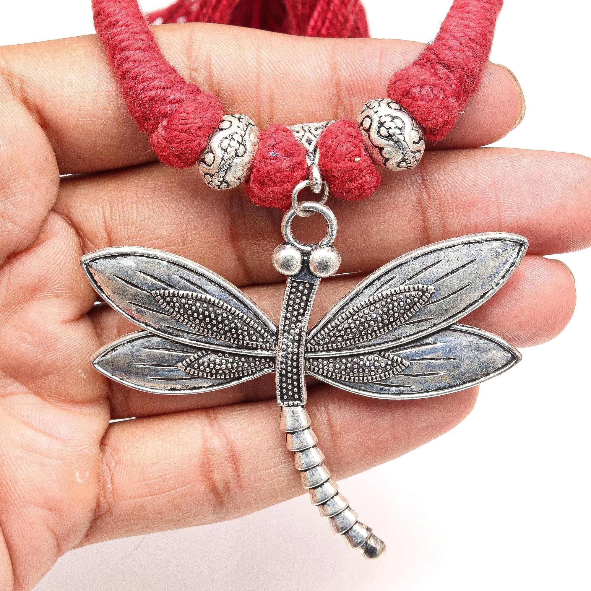 Mother's Day 925 Silver Buterfly Macrame Thred 925 Silver Jewelry Necklace 20 in