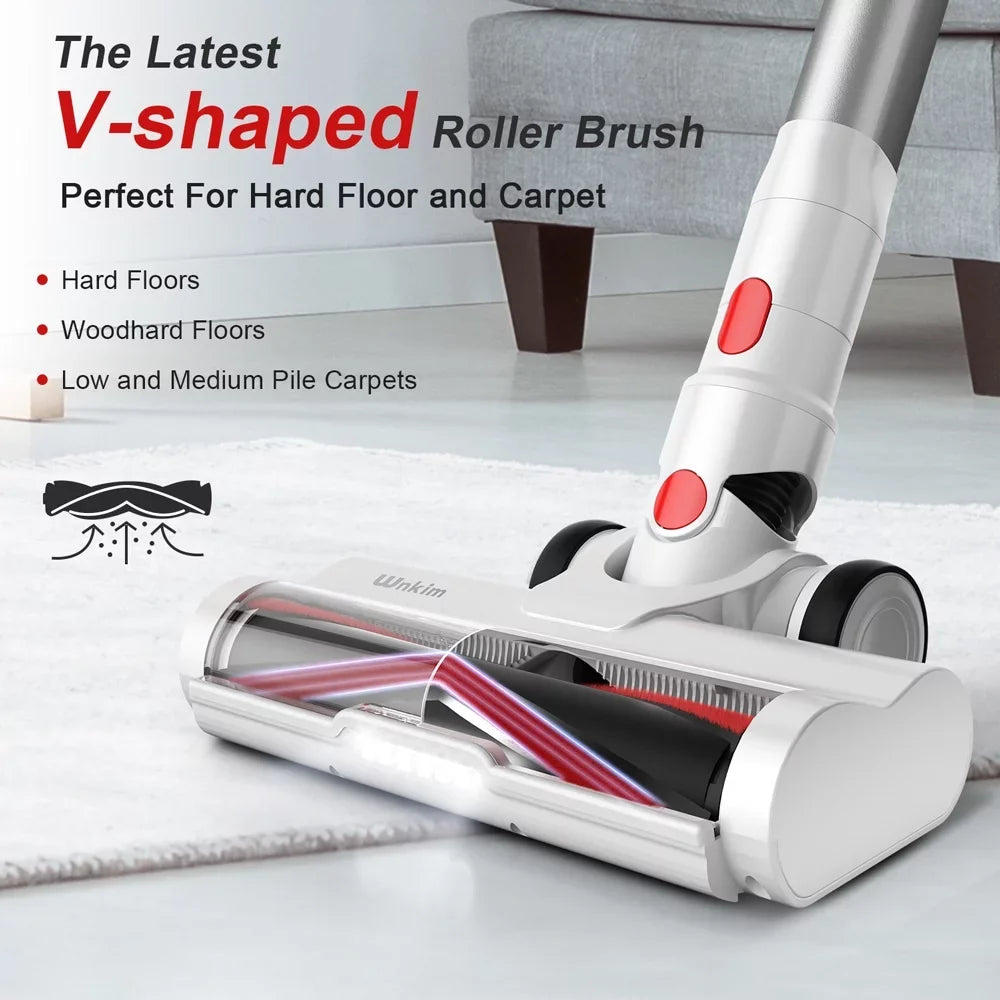 Wnkim Cordless Vacuum Cleaner, 28kPa Power Suction Lightweight Stick Vacuum with Smart  Display, Up to 50 Runtime, 8 in 1 Handheld Vacuum for Pet Hair Hard Floor Carpet Home,
