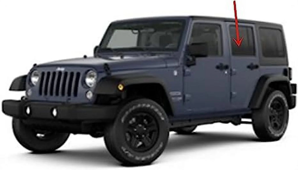 Driver Left Side Rear Door Window Door Glass Compatible with Jeep Wrangler 2007-2017 Models/ Wrangler  2018 Models