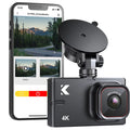 4K Dash Cam Front and Rear with WiFi - Kingslim  Pro 4K Front and 1080P Rear Dual Dash Cam for Cars, Car Dashboard Camera with Night Vision and Parking Monitor, 256GB Supported[Upgraded Version]