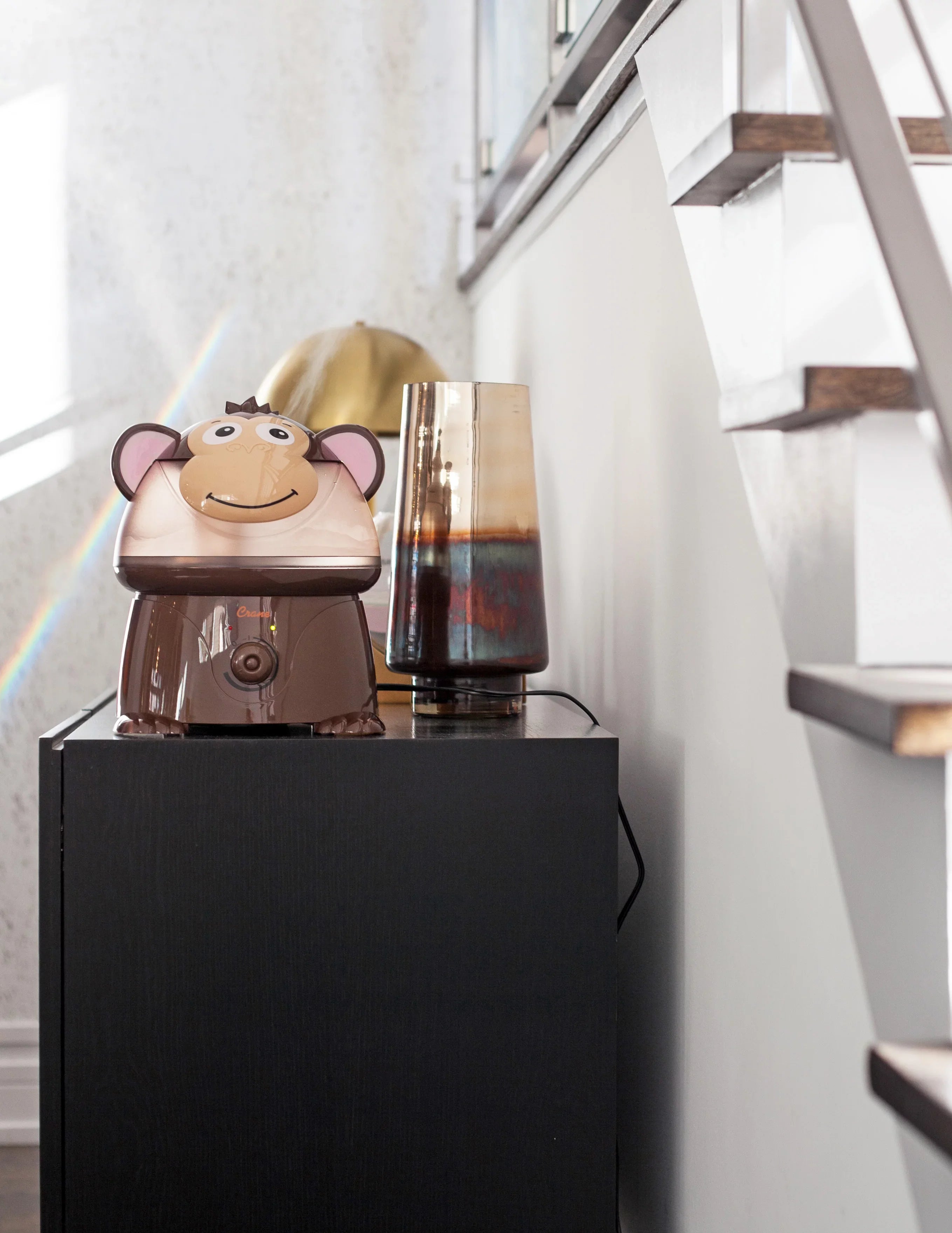 Crane Adorable Ultrasonic Cool Mist Humidifier for Kids, 1 Gallon, 500 Sq Ft Coverage, 24 Hour Run Time - Monkey