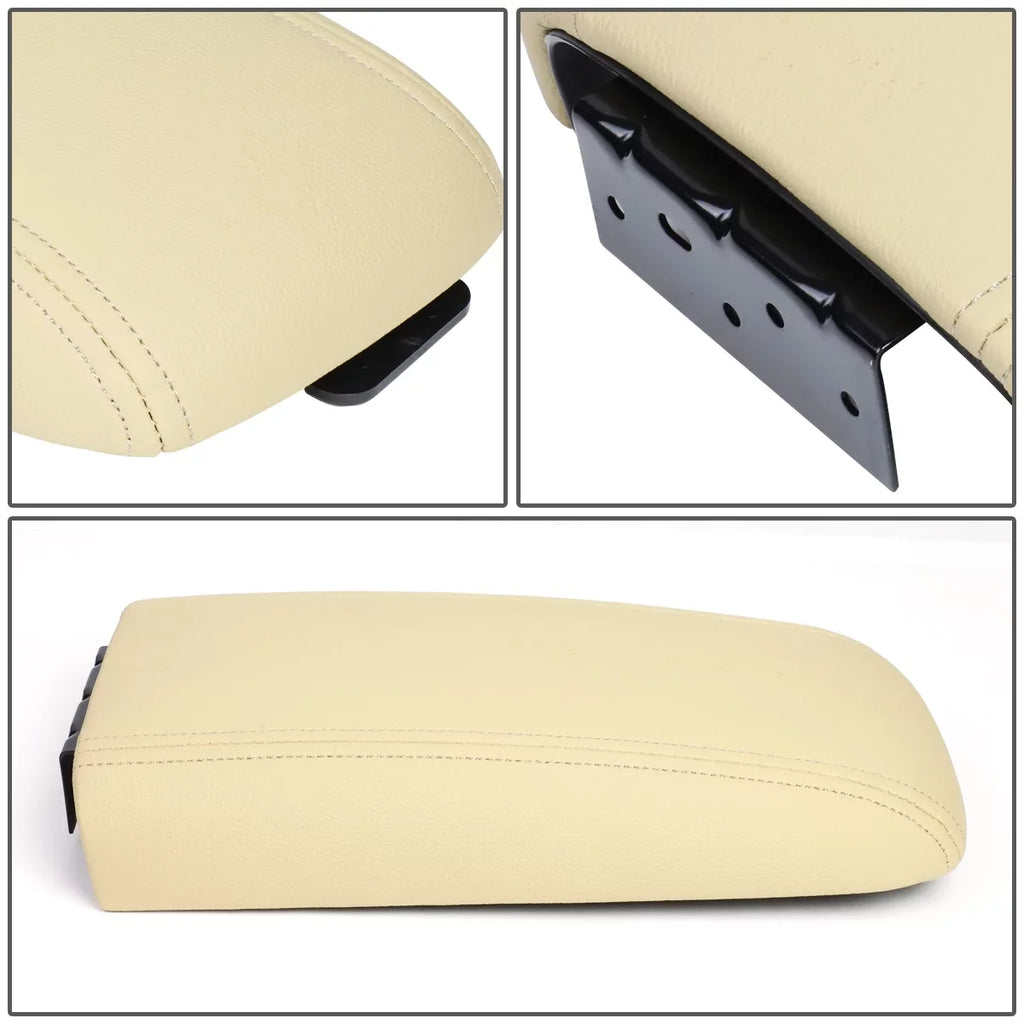Motoring --0056 Leather Center Console Armrest Lid Assembly w/Latch For 2002-2009 Chevy Trailblazer  Envoy Buick Rainier [Tan] 03 04 05 06 07 08