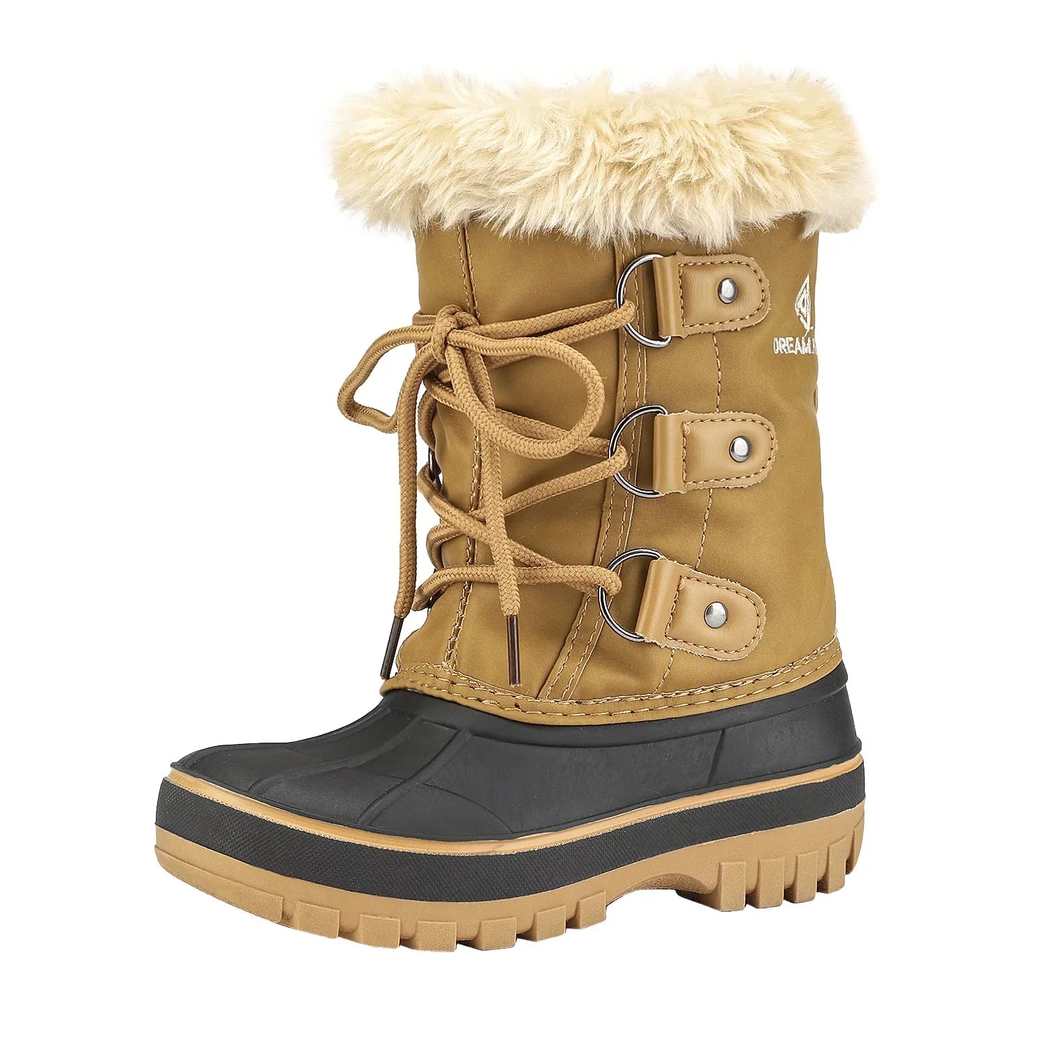 Dream Pairs Boys Girls Toddler Kids Ankle Winter Snow Boots Faux Fur-Lined Soft Boots Shoes Warm   Size 1 Little Kid