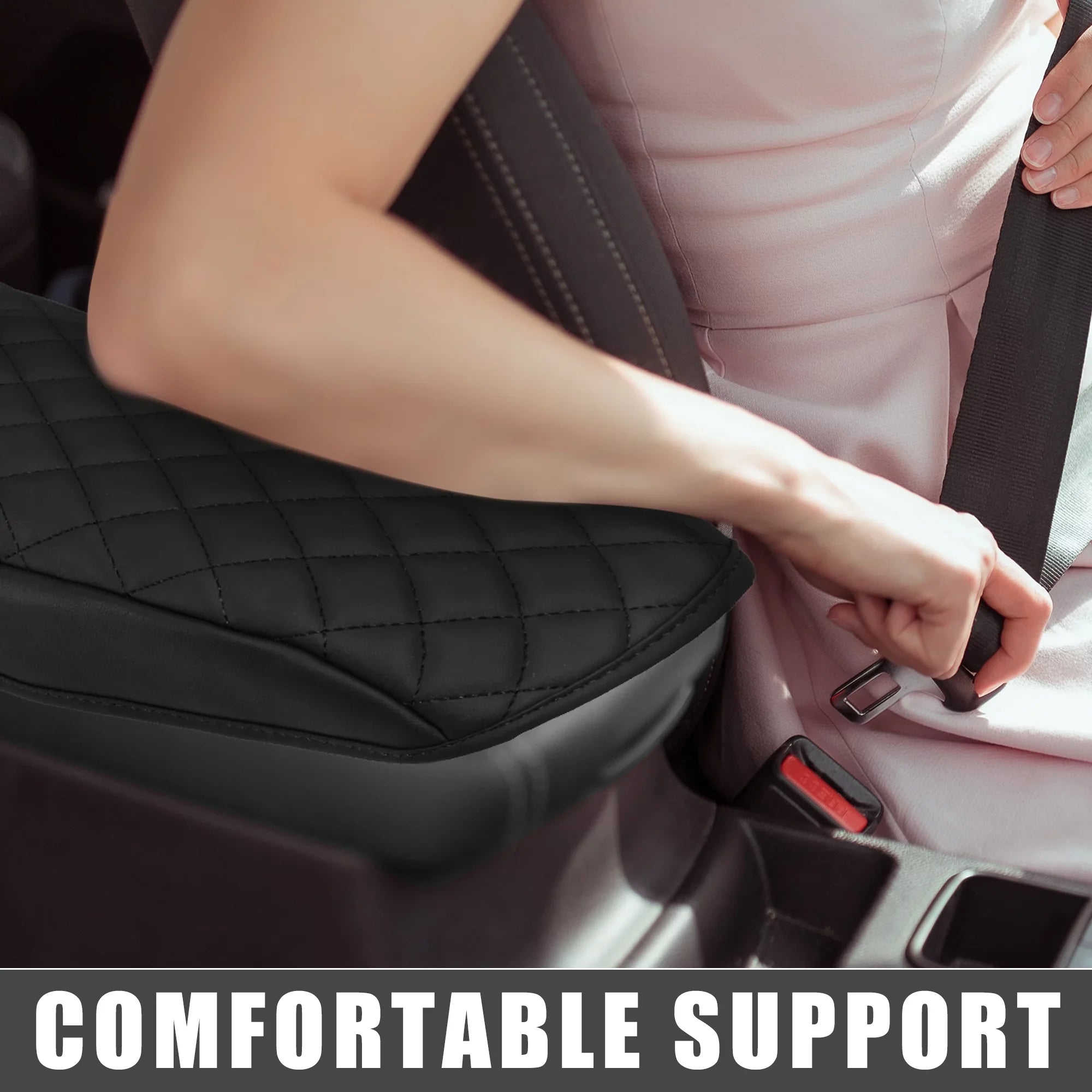 Unique Bargains Car Center Console Pad Waterproof Armrest Seat Box Cover Protector for Ford Bronco Sport 2020-2023 Black