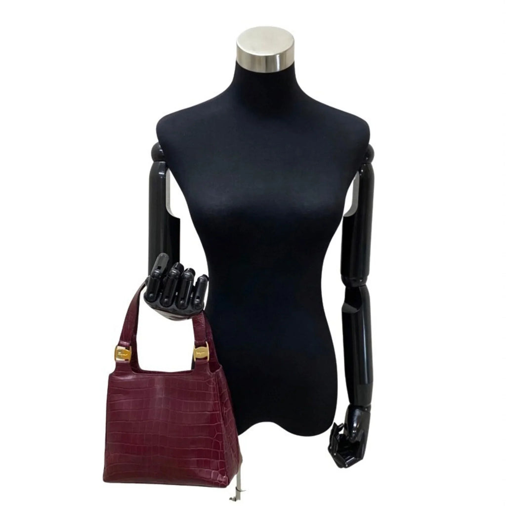 Pre-Owned Salvatore Ferragamo Logo Rose Hardware Leather 2way Handbag Shoulder Bag Wine Red (Good)