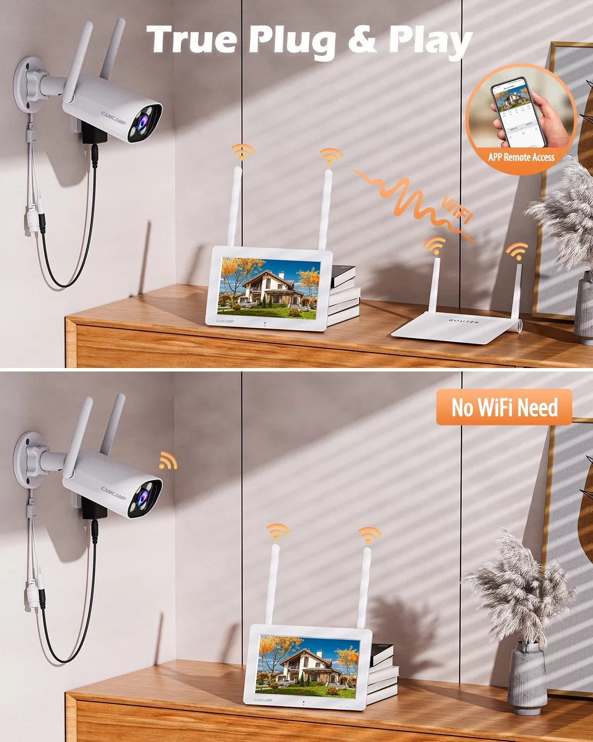 Toguard   Security Camera System 8CH 1080P  4Pc, Waterproof Wi-Fi  Surveillance with Email Alert, Night Vision, Remote Access, Motion Alert & Detection (Only Supports 2.4GHz Wi-Fi)
