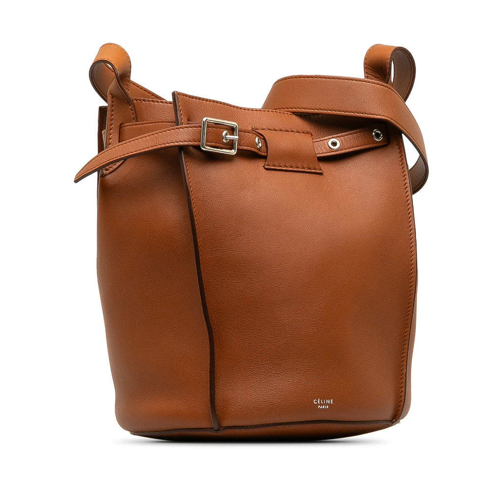 Pre-Owned Authenticated Celine Big Bag Bucket Calf Leather Brown Bucket Bag DrawstringBag Unisex (Good)