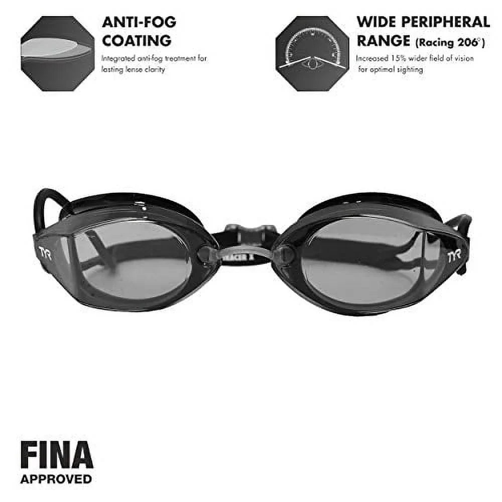 Tracer  Racing Goggle Swim Goggle - Black Smoke Lens