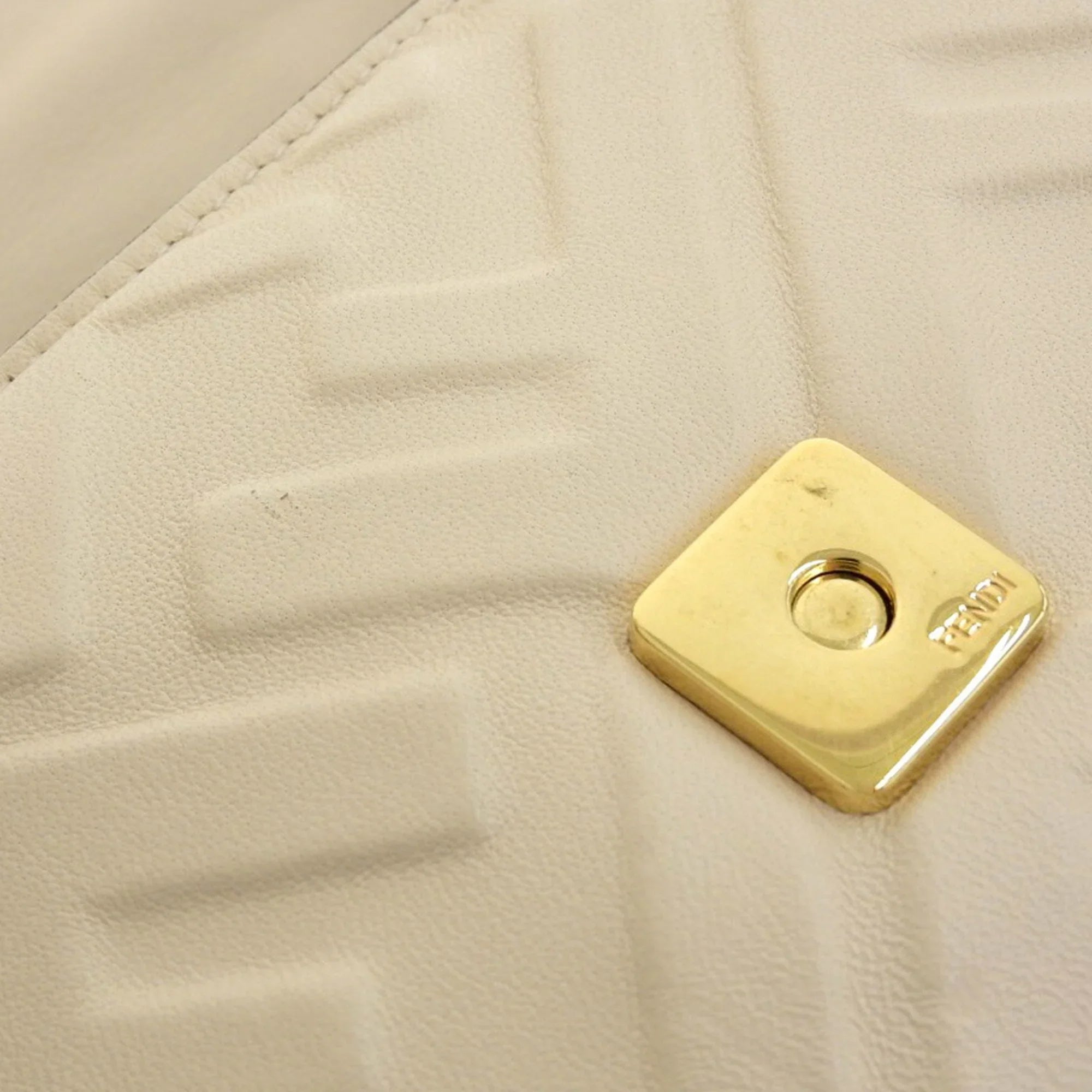 Pre-Owned Fendi  Baguette Small Logo  Pattern 2WAY Bag Chain Shoulder Lamb Leather 8BS017 (Good)