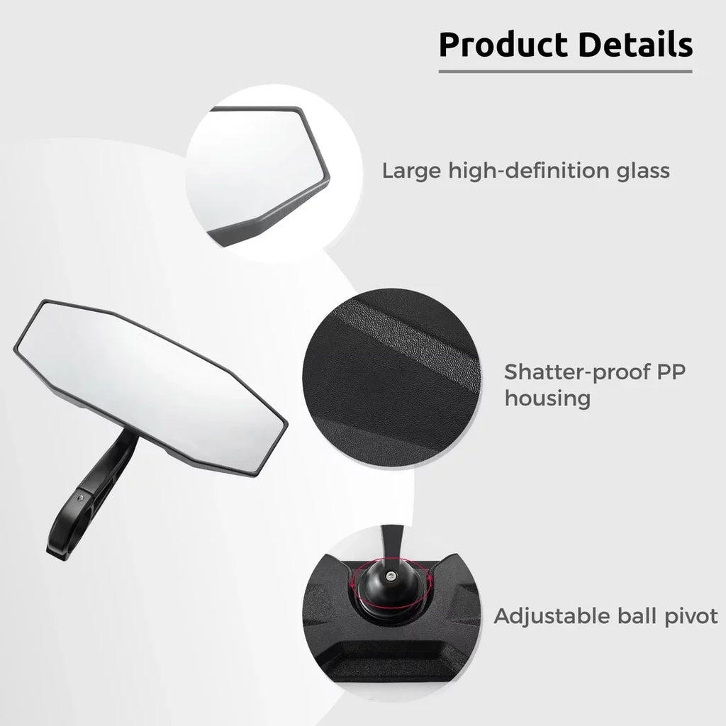 Rear View Center Mirror, 10" Ultra Clear   Rear View Mirror, Adjustable Panoramic  Rear-view Mirror Fit for 1.75" Roll Bar