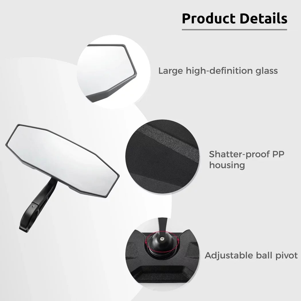 Rear View Center Mirror, 10" Ultra Clear   Rear View Mirror, Adjustable Panoramic  Rear-view Mirror Fit for 1.75" Roll Bar