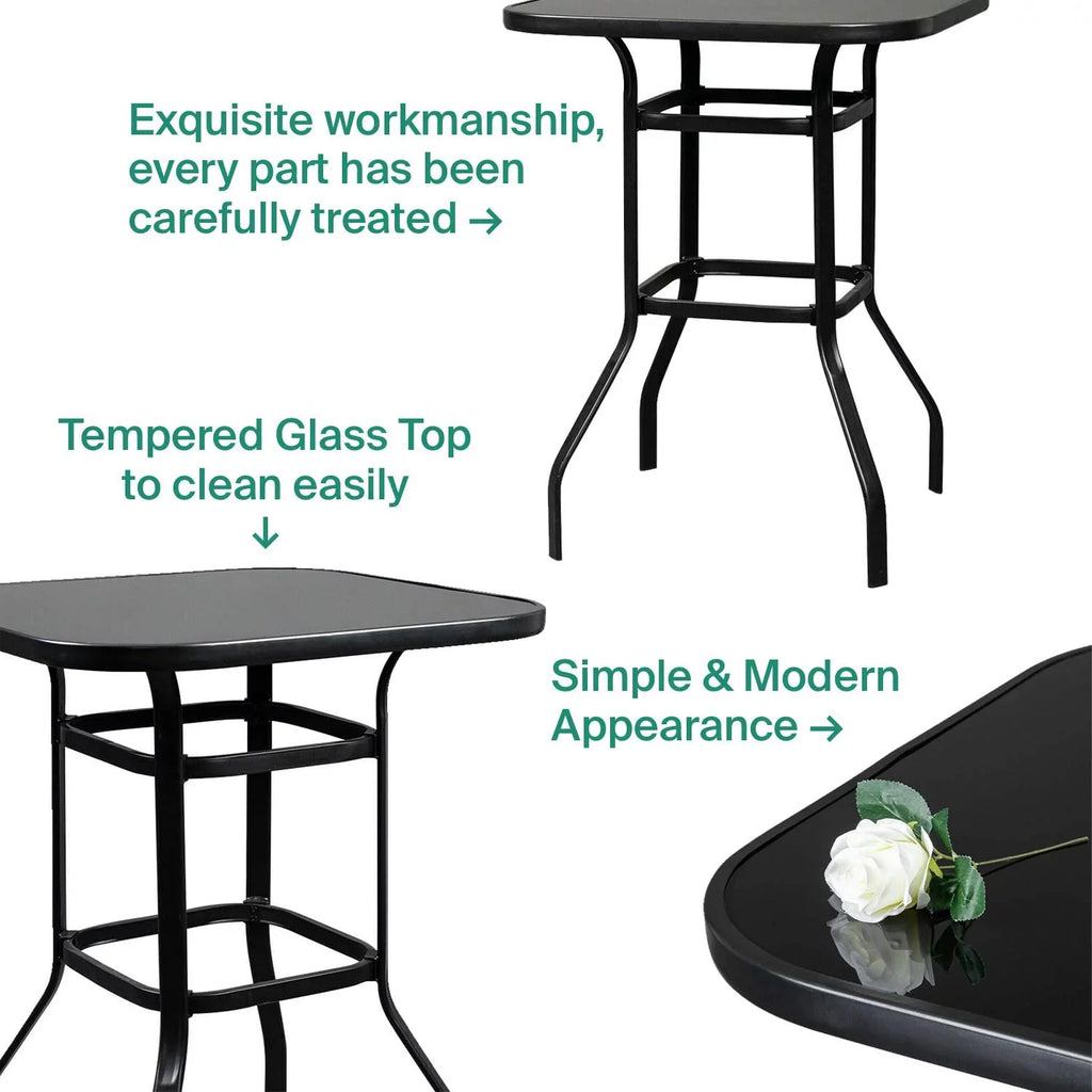 Alcaeus Beautiful Indoor Squire Shape Glass Bar Table