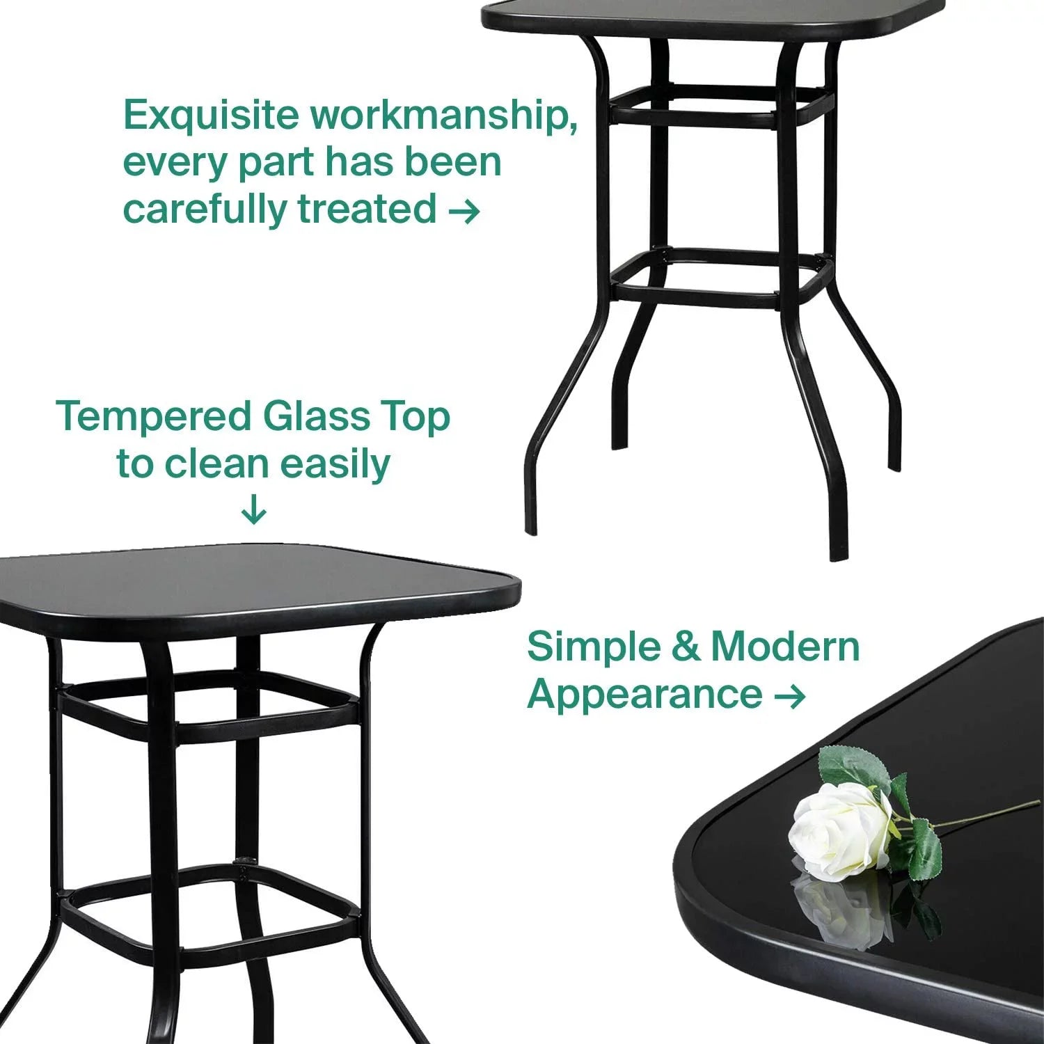 Alcaeus Beautiful Indoor Squire Shape Glass Bar Table