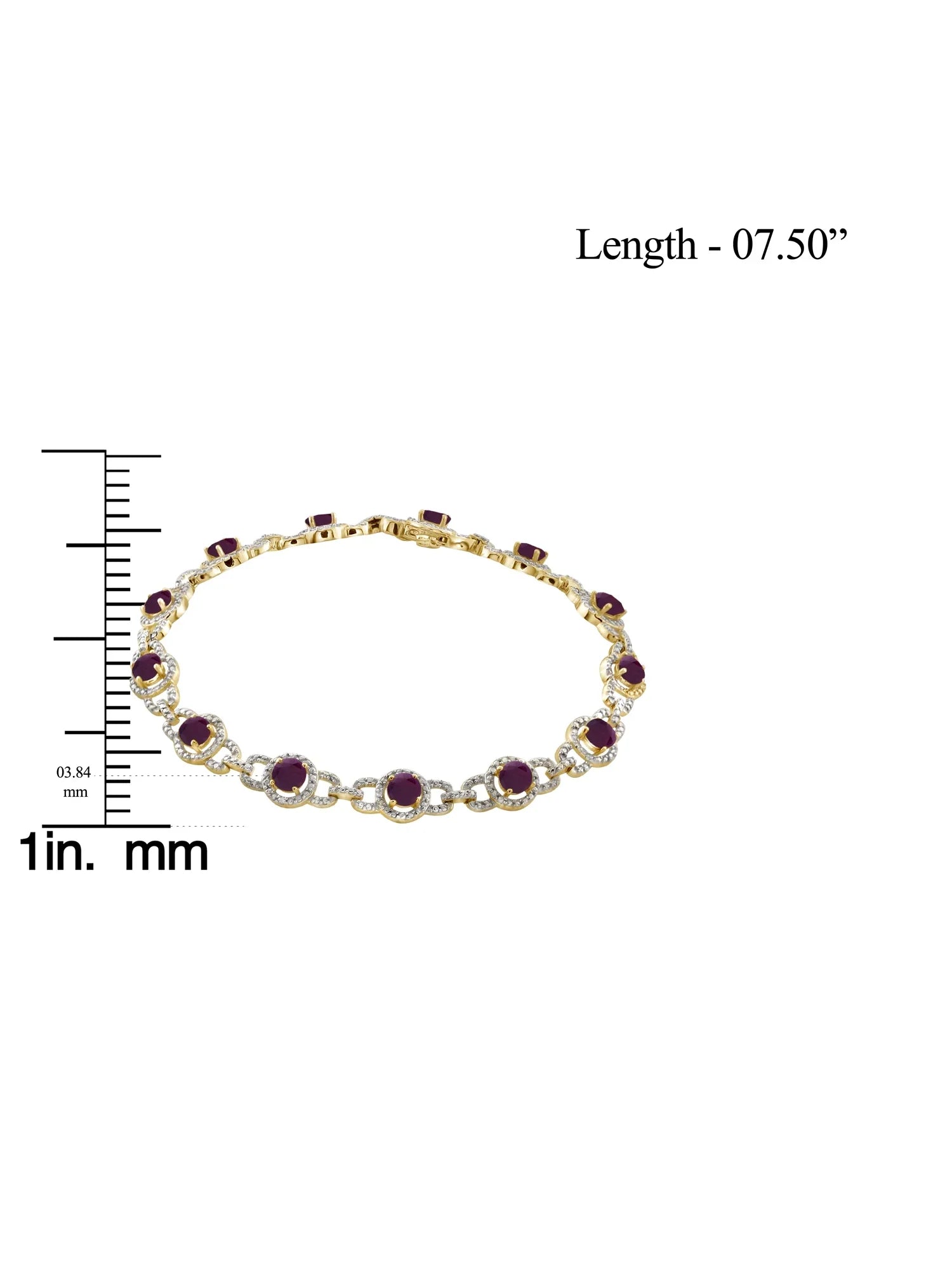 5 3/4 Carat ... Ruby And White Diamond Accent 14k Gold Over Silver Bracelet