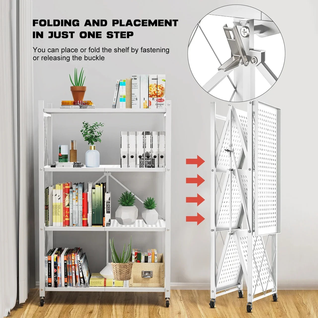 QRInnovations 3/4 Tier Heavy Duty Metal Rack Storage Modern Style Shelving White