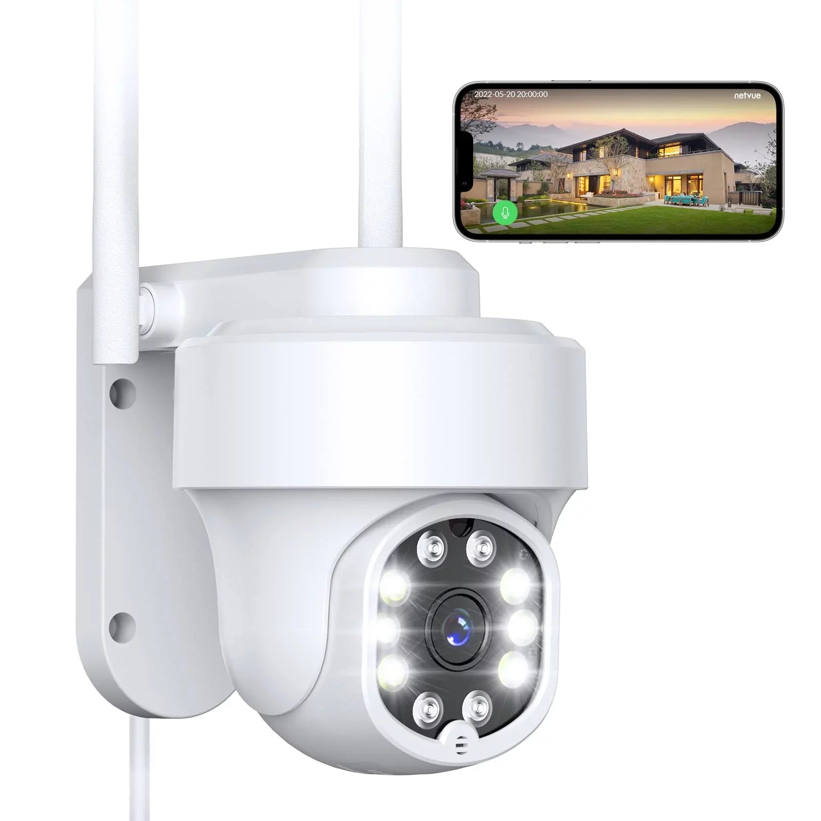 Security Camera Wireless WiFi, Netvue 360°  WiFi Surveillance Cameras for Home Security System – 2.4GHz WiFi Only