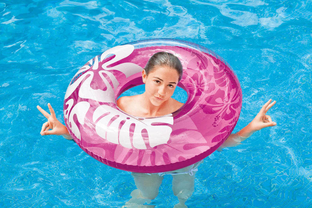 Intex Colorful Transparent Inflatable Swimming Pool Tube Raft (6 Pack) | 59251EP