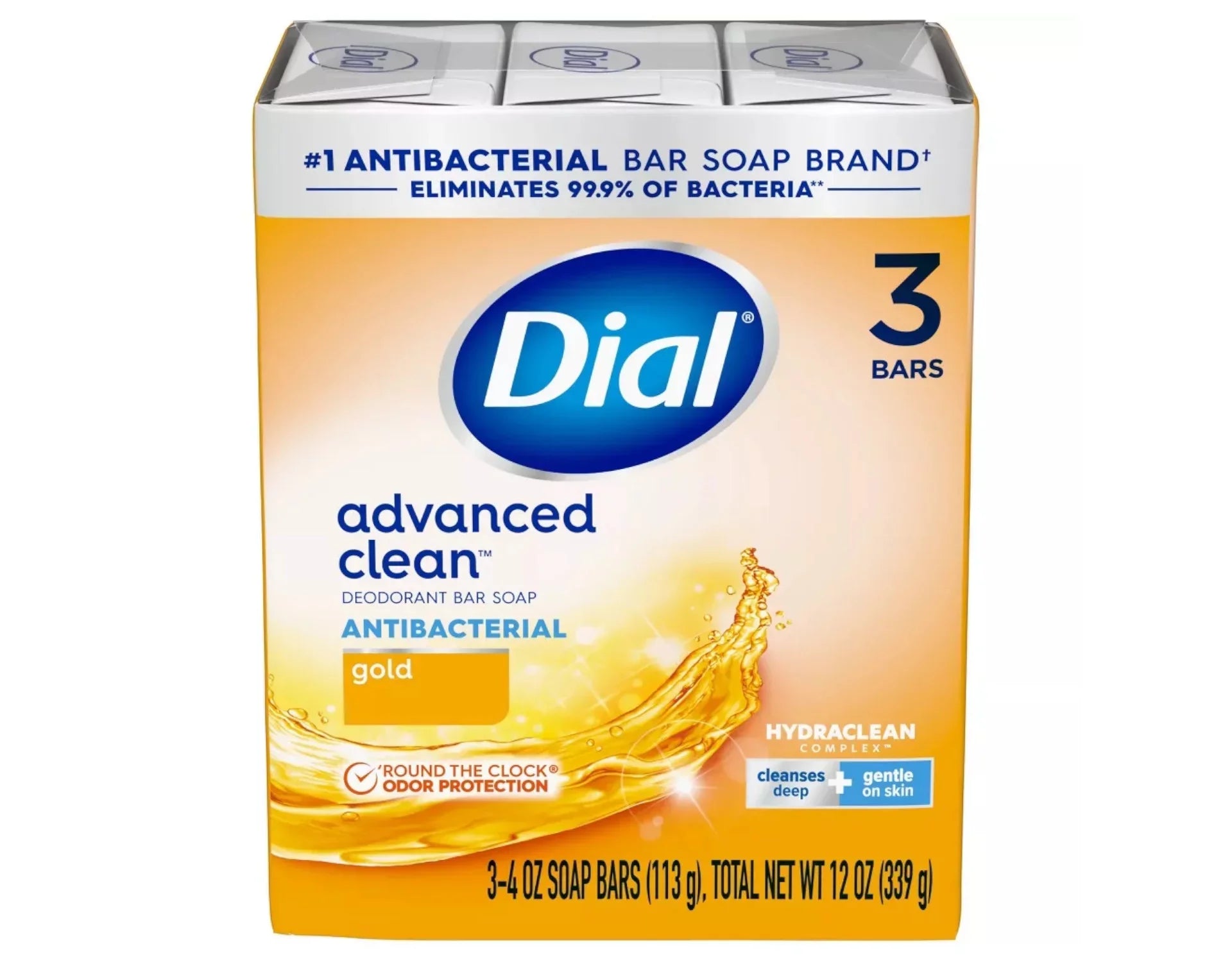 3 Pack Dial Antibacterial Deodorant Soap Gold 4oz 3 Count Each