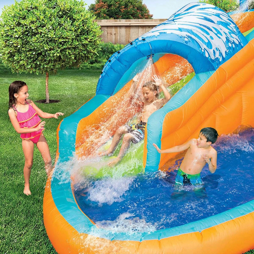 Banzai Surf Rider Kids Inflatable Outdoor Lagoon Water Slide Splash Park