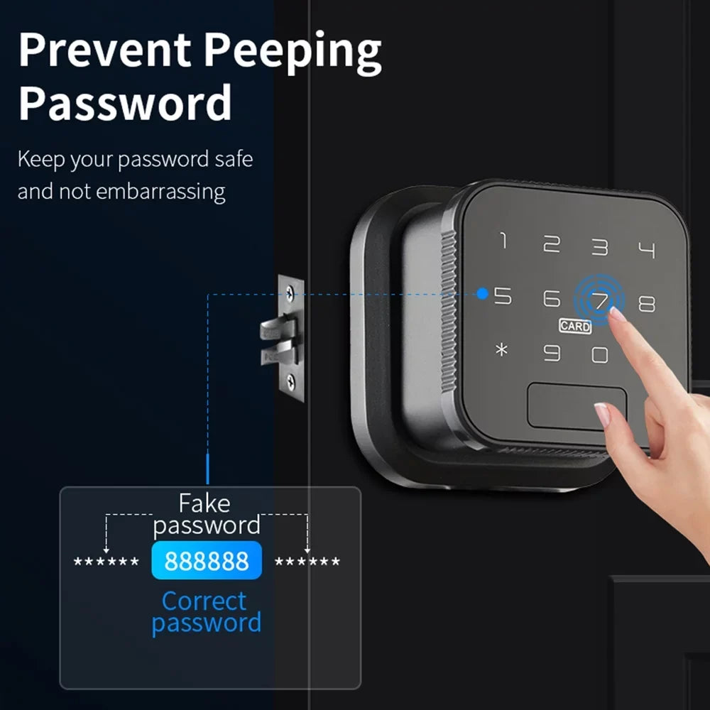 moobody Smart Lock Fingerprint Lock Door Lock Keypad Door Lock with Handle Fingerprint Electronic Deadbolt Door Lock Smart Door Lock Compatible with  Lock