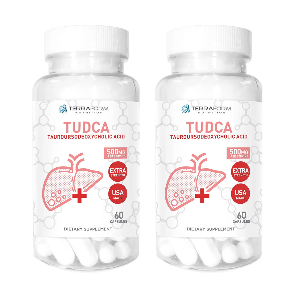 (2 Pack)  (Tauroursodeoxycholic Acid) - 500mg - 120 Capsules - Help Supports Liver Health