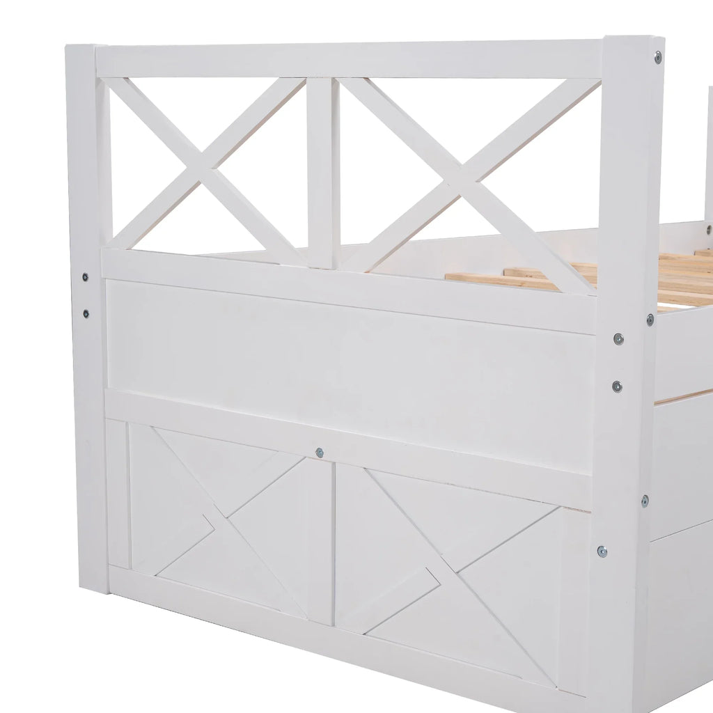 Merax Solid Wood Captain Bed with Trundle and Drawers, Twin, Multiple Colors