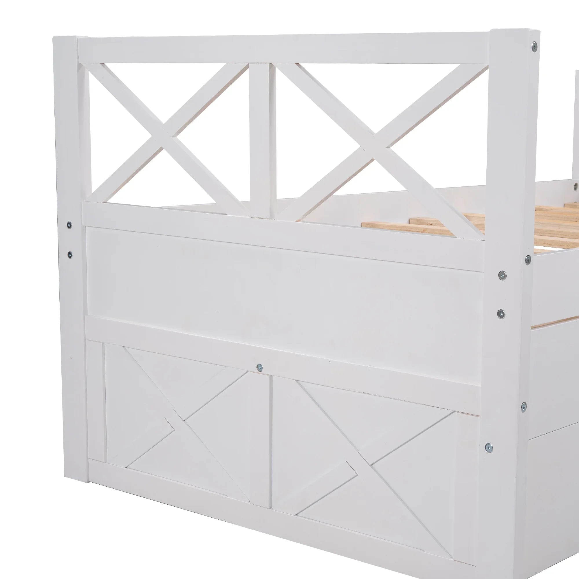 Merax Solid Wood Captain Bed with Trundle and Drawers, Twin, Multiple Colors
