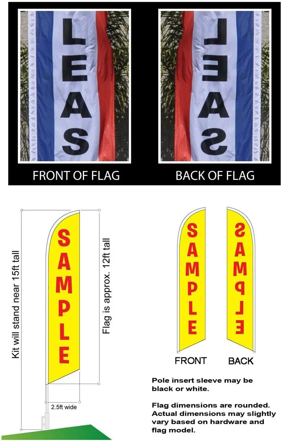 Yoga Fitness Gym Advertising Feather Banner Swooper Flag Sign with Flag Pole Kit and Ground Stake