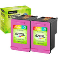 62XL Ink Cartridges Replacement for  High Yield 62  Compatible with Envy 5540 5640 5660 7644 7645 OfficeJet 5740 8040 OfficeJet 200 250 (2 Tri-Color)