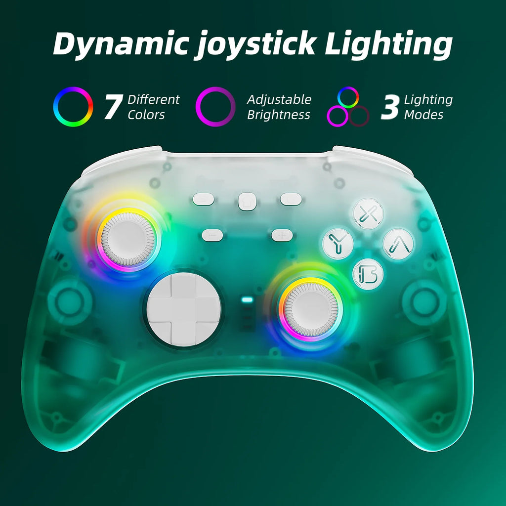 Super Mario Party Game Disc and Upgraded Switch Pro Controller for Nintendo Switch///Android/Steam with Hall Effect Joysticks & Triggers Green